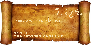 Tomasovszky Éva névjegykártya