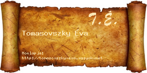 Tomasovszky Éva névjegykártya