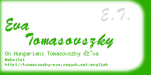 eva tomasovszky business card